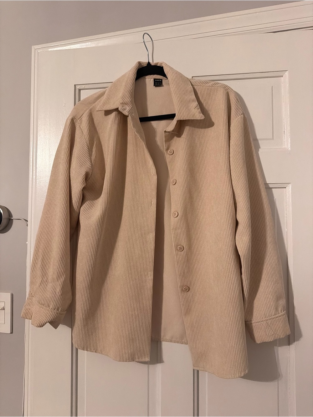 SHEIN Beige Corduroy Button-Front Jacket